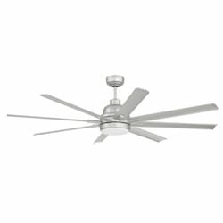 65-in 40W Rush Ceiling Fan w/ Bulb, 6-Speed, 8-Blade, Painted Nickel
