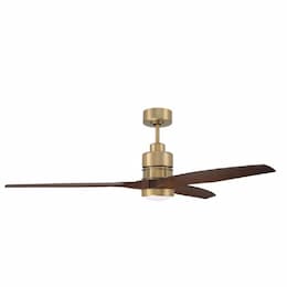 60-in 23W Sonnet Ceiling Fan w/ Bulb, 6-Speed, 3-Blade, Brass/Walnut