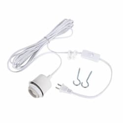 Swag Hardware Kit w/ 15-ft Silver Cord & Socket, E26, White