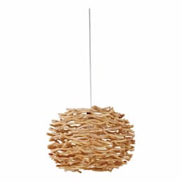 Portable Swag Pendant Light Fixture w/o Bulb, E26, Natural Wood