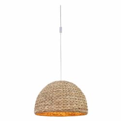 Portable Swag Pendant Light Fixture w/o Bulb, E26, Natural Sea Grass