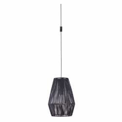 Small Portable Swag Rattan Pendant Fixture w/o Bulb, E26, Flat Black