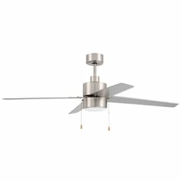 52-in 57W Terie Ceiling Fan w/ Bulb, 3-Speed, 4-Blade, Polished Nickel