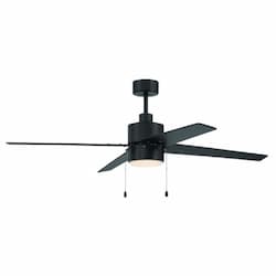 52-in 57W Terie Ceiling Fan w/ Bulb, 3-Speed, 4-Blade, Flat Black