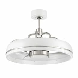 24-in 14W Taylor Ceiling Fan w/ Bulb, 6-Speed, 3-Blade, White/Nickel