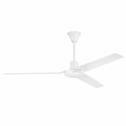 56-in 64W Utility Ceiling Fan w/o Bulb, 4-Speed, 3-Blade, White