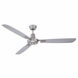 58-in 78W Velocity Ceiling Fan w/o Bulb, 4-Speed, 3-Blade, Nickel