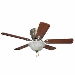 42-in 44W Wyman Ceiling Fan w/ Bulb, 3-Speed, 5-Blade, Brushed Nickel