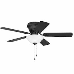 42-in 44W Wyman Ceiling Fan w/ Bulb, 3-Speed, 5-Blade, Flat Black