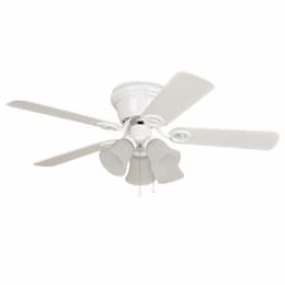 42-in 49W Wyman Ceiling Fan, 3 Light, 3-Speed, 5-Blade, White