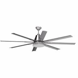 72-in 31W Wingtip Ceiling Fan w/ Bulb, 6-Speed, 8-Blade, Nickel