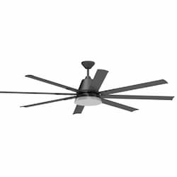 72-in 31W Wingtip Ceiling Fan w/ Bulb, 6-Speed, 8-Blade, Flat Black