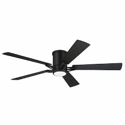 52-in 29W Wyatt Ceiling Fan w/ Bulb, 6-Speed, 5-Blade, Flat Black