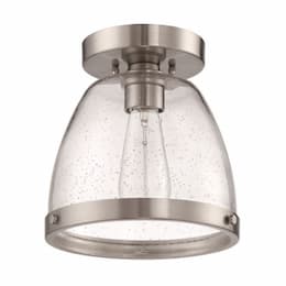 Lodie Flush Mount Fixture w/o Bulb, E26, Brushed Polished Nickel