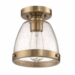 Lodie Flush Mount Fixture w/o Bulb, E26, Satin Brass