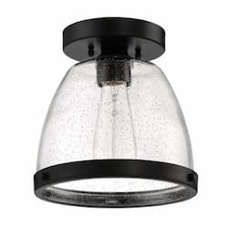 9.5-in Lodie Flush Mount Fixture w/o Bulb, E26, Flat Black