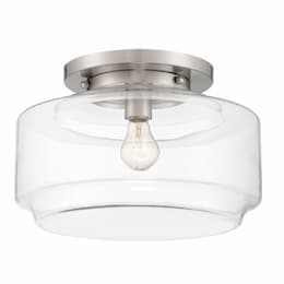 14-in Peri Flush Mount Light Fixture w/o Bulb, E26, Brushed Nickel