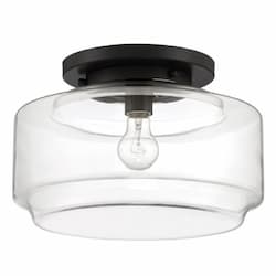 14-in Peri Flush Mount Light Fixture w/o Bulb, E26, Flat Black