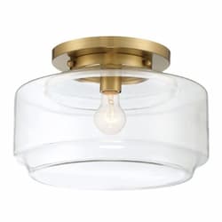 14-in Peri Flush Mount Light Fixture w/o Bulb, E26, Satin Brass