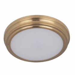 9-in 12W LED X66 Flush Mount, Dim, 600 lm, 90 CRI, 3000K, Satin Brass