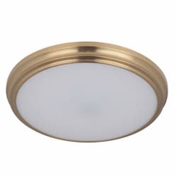 11-in 18W LED X66 Flush Mount, Dim, 900lm, 90 CRI, 3000K, Satin Brass