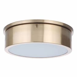 11-in 15W LED Fenn Flush Mount, Dim, 870 lm, 90 CRI, 3000K, Brass