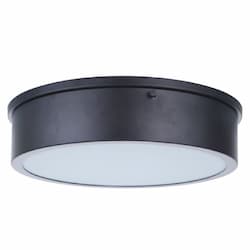 13-in 20W LED Fenn Flush Mount, Dim, 1076 lm, 90 CRI, 3000K, Black