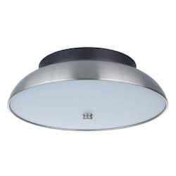 13-in 20W LED Soul Flush Mount, Dim, 1100lm, 3000K, Black/Nickel