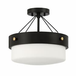 Oak Street Convertible Semi Flush Mount w/o Bulb, E26, Flat Black