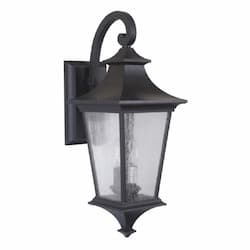 Argent Outdoor Lantern Wall Sconce w/o Bulb, 2 Lights, E12, Midnight