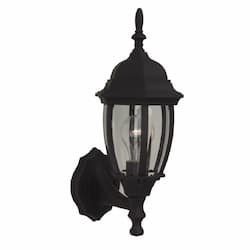 Bent Glass Cast Outdoor Wall Sconce w/o Bulb, E26, Textured Black