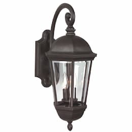 Large Britannia Outdoor Wall Sconce w/o Bulb, 3 Light, Oiled Bronze