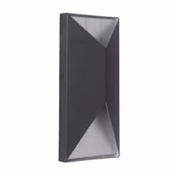 10W LED Peak Outdoor Pocket Wall Sconce, Dim, 3000K, Black/Aluminum