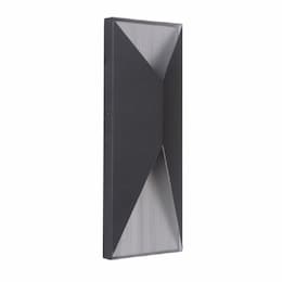 14W LED Peak Outdoor Pocket Wall Sconce, Dim, 3000K, Black/Aluminum