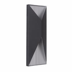 18W LED Peak Outdoor Pocket Wall Sconce, Dim, 3000K, Black/Aluminum