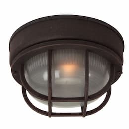 Small Round Bulkhead Flush Mount w/oBulb, 1 Light, E26, Textured Black