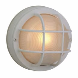 Small Round Bulkhead Flush Mount w/oBulb, 1 Light, E26, Textured White