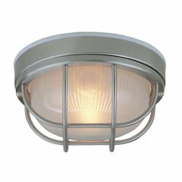 Oval and Round Bulkhead Flush Mount w/o Bulb, E26, Stainless Steel