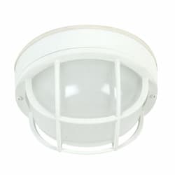 Oval and Round Bulkhead Flush Mount w/o Bulb, E26, Textured White
