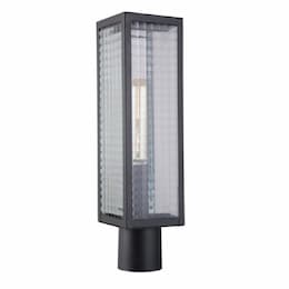 Large Deka Post Mount Fixture w/o Bulb, 1 Light, E26, Midnight