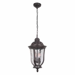 Frances Outdoor Pendant Light w/o Bulb, 2 Light, E12, Oiled Bronze