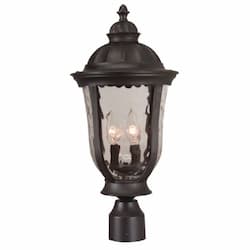 Frances Outdoor Post Mount w/o Bulb, 3 Light, E12, Oiled Bronze