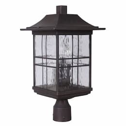 Dorset Outdoor Post Mount w/o Bulb, 3 Light, E12, Aged Bronze