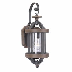 Small Ashwood Outdoor Wall Sconce w/o Bulb, E26, Black/Whiskey Barrel