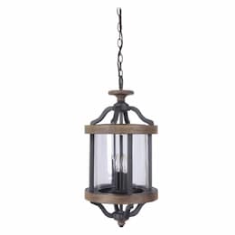 Ashwood Outdoor Pendant w/o Bulb, 2 Light, E12, Black/Whiskey Barrel