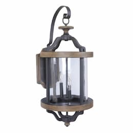 X-Large Ashwood Outdoor Wall Sconce w/o Bulb, Black/Whiskey Barrel