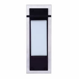 10W LED Heights Outdoor Wall Sconce, Dim, 500lm, 3000K, Midnight/Steel