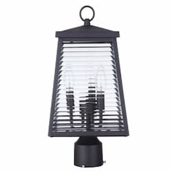 Armstrong Outdoor Post Mount Fixture w/o Bulb, 3 Light, E12, Midnight