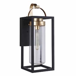 Medium Neo Outdoor Wall Sconce w/o Bulb, 1 Light, E26, Midnight/Brass