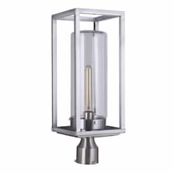 Neo Outdoor Post Mount Fixture w/o Bulb, 1 Light, E26, Satin Aluminum